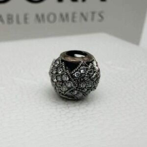Pandora Sparkling Pavé Round Charm Clear Cubic Zirconia Sterling Silver S925 NWT